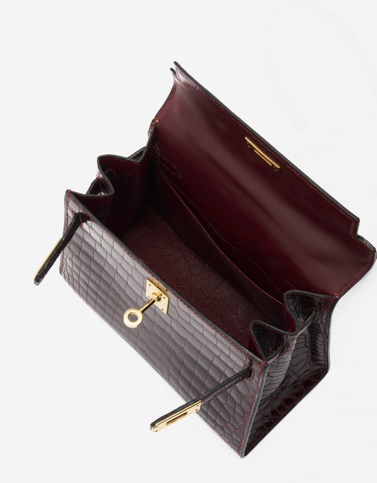 Hermès Kelly 20 Crocodile Porosus Burgundy