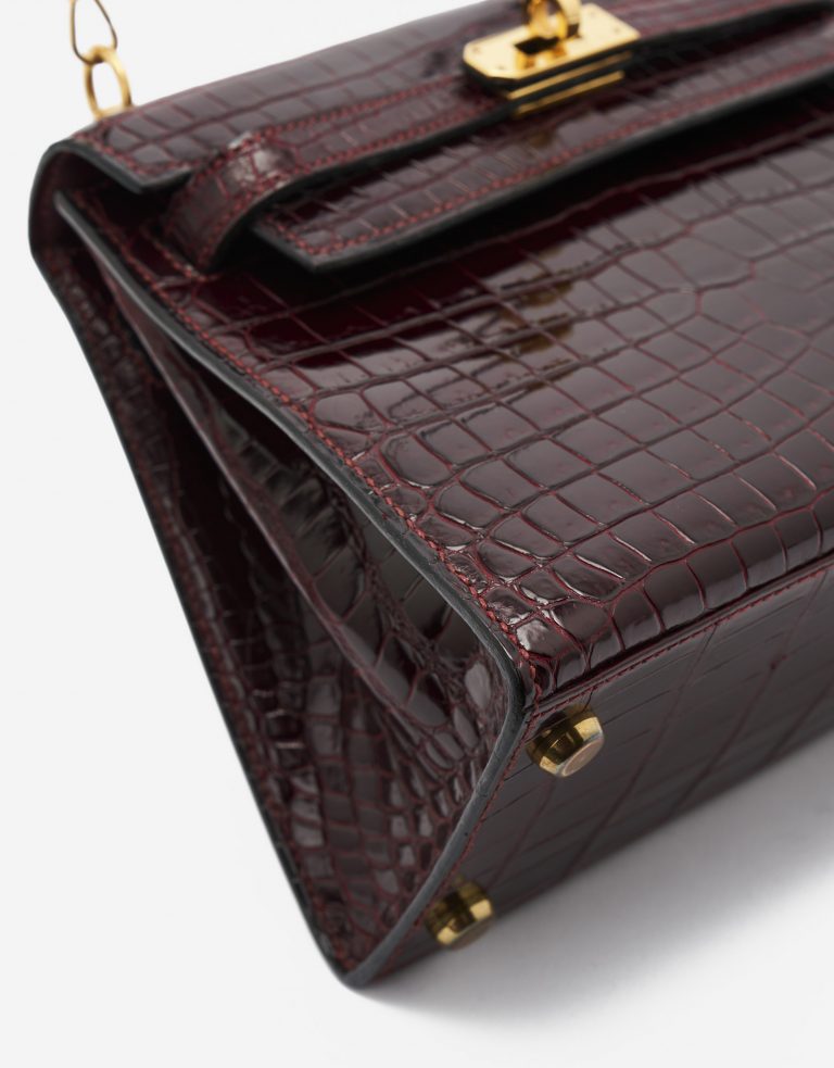 Hermès Kelly 20 Crocodile Porosus Burgundy