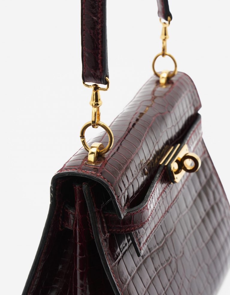 Hermès Kelly 20 Crocodile Porosus Burgundy