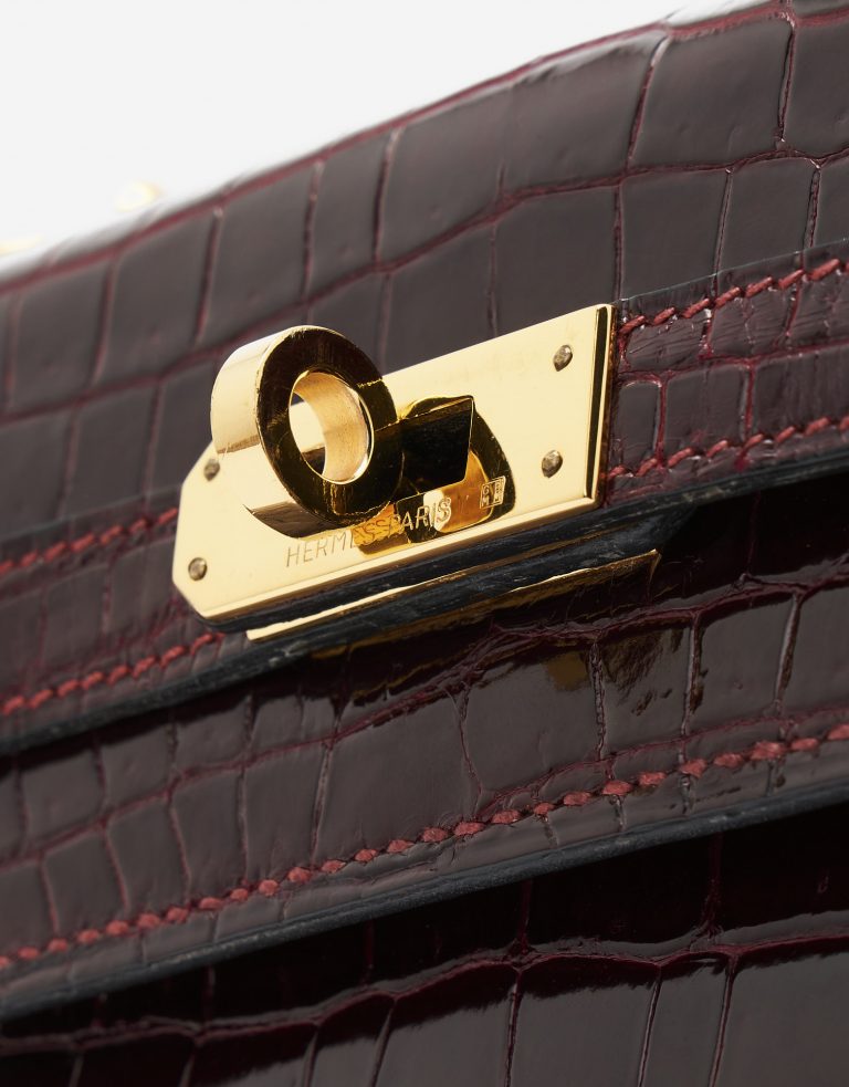 Hermès Kelly 20 Crocodile Porosus Burgundy