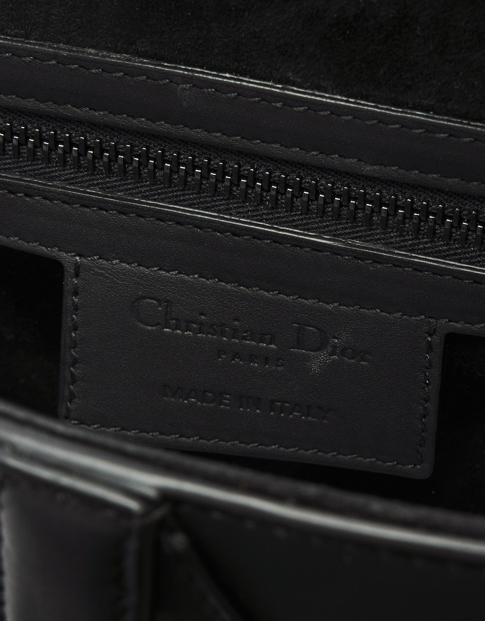 CHRISTIAN DIOR Ultra Matte Calfskin Saddle Bag Black 1299181