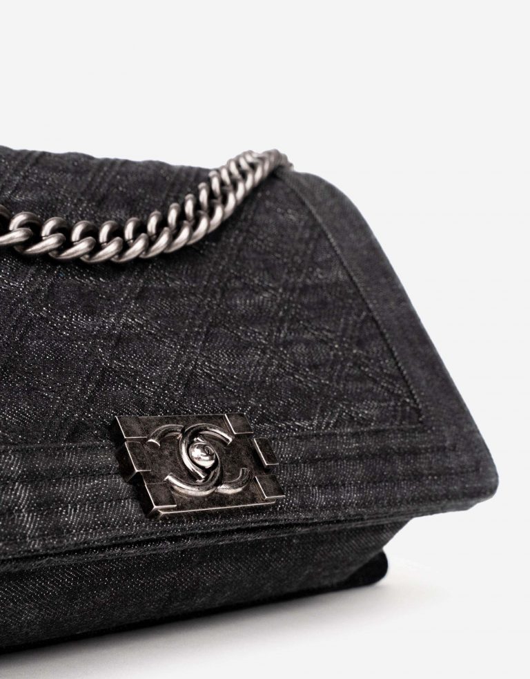 Chanel Boy Medium Denim Dark Blue / Gray