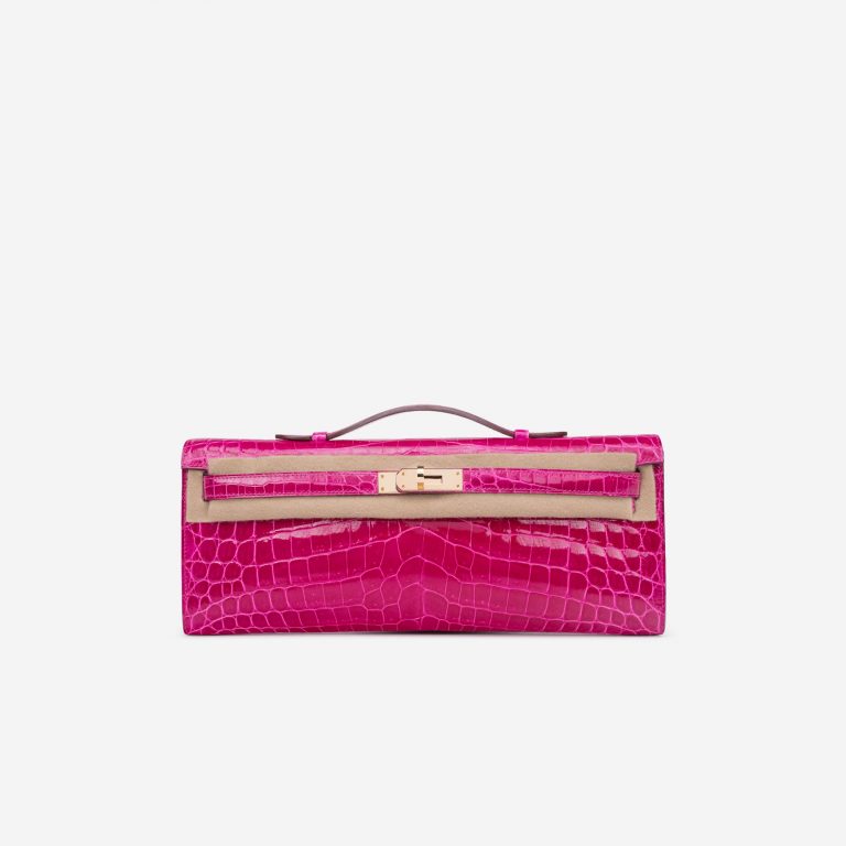 Hermès Kelly Cut Clutch Niloticus Crocodile Rose Scheherazade