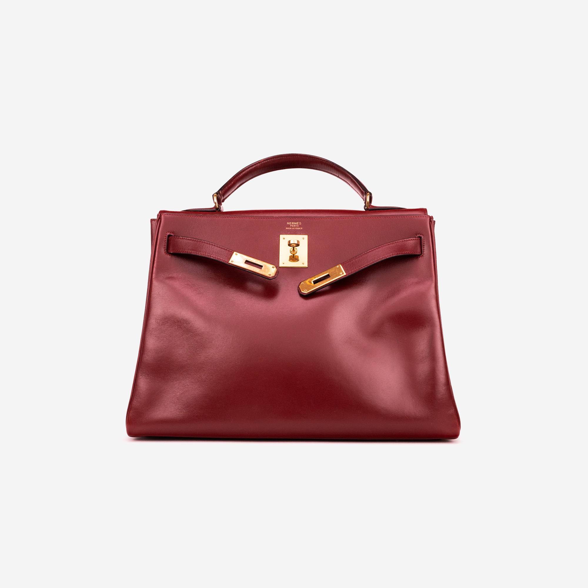 Hermès Vintage Rouge H, Rouge Vif And Natural Box Sellier Kelly 32