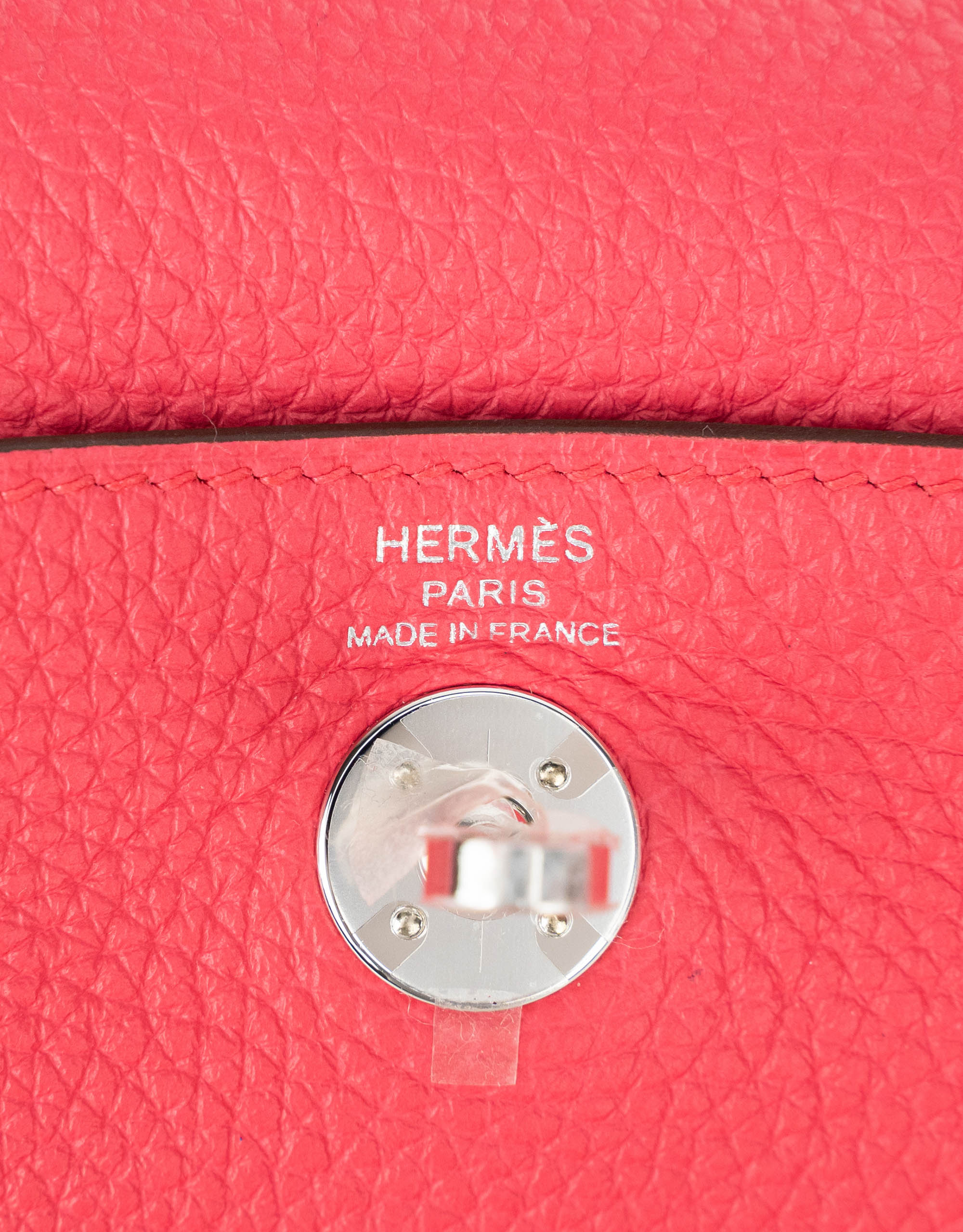 HERMES Taurillon Clemence Mini Lindy 20 Rose Extreme 1291350