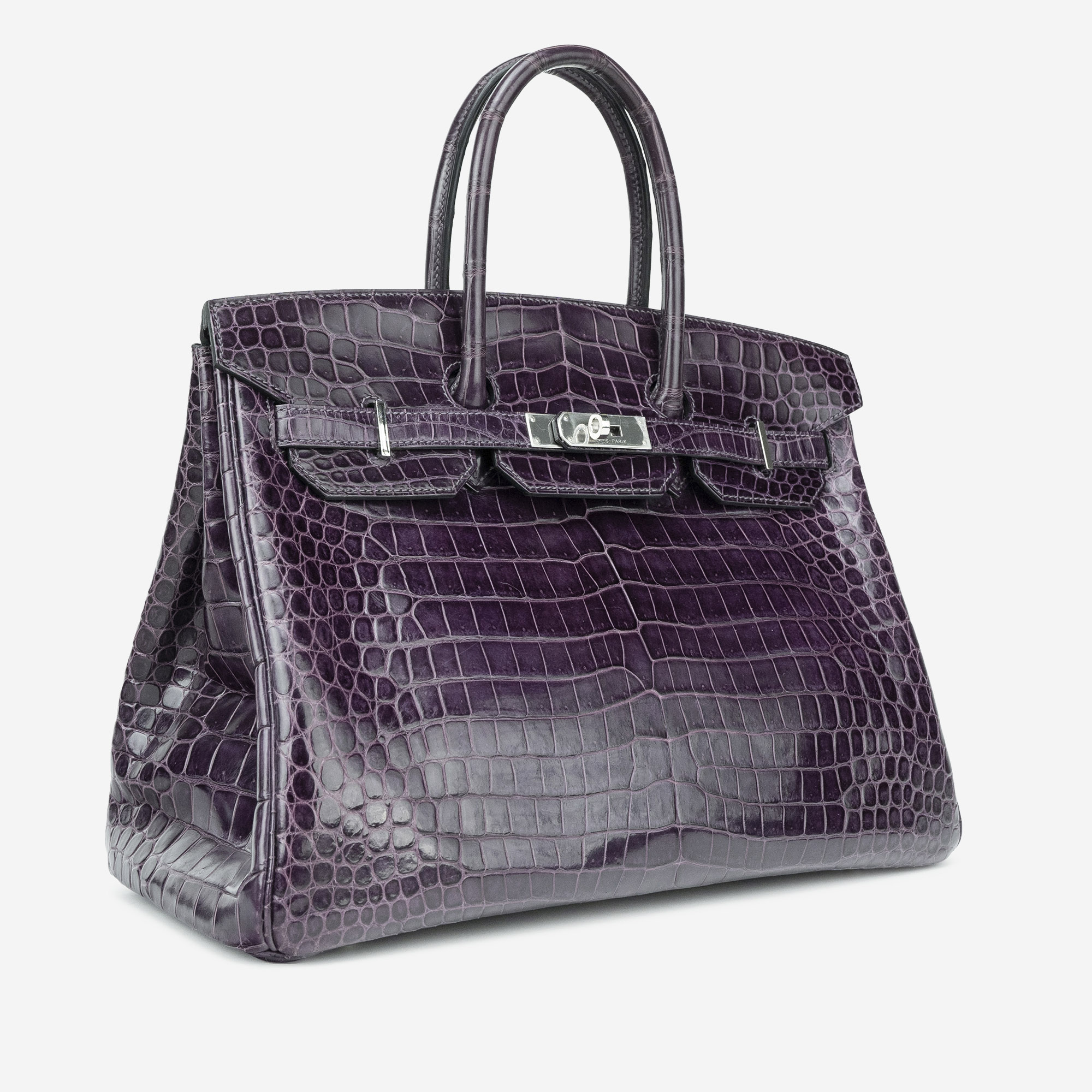 Hermès Birkin 35 Crocodile Amethyst Bag - Title, Color