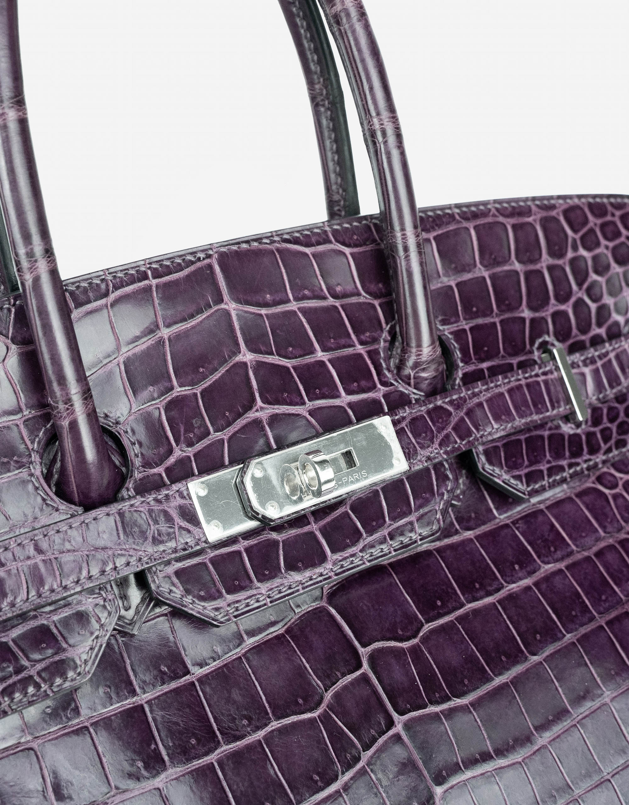 Hermes Amethyst Purple Crocodile Birkin 35 Bag For Sale at 1stDibs