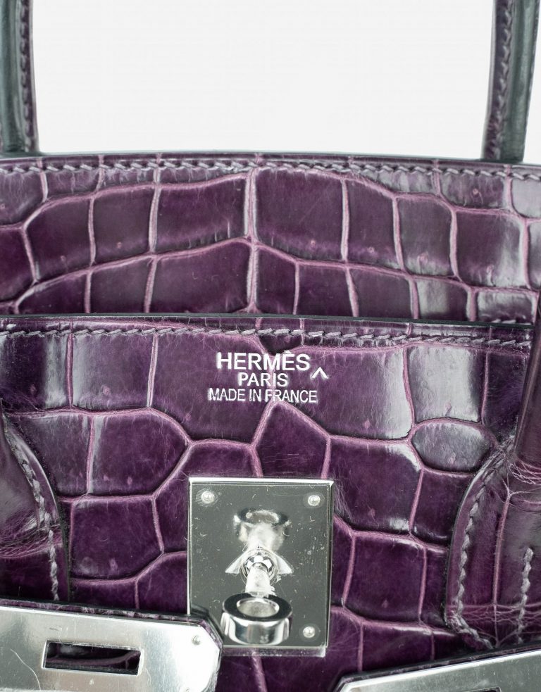 Hermès Birkin 35 Porosus Crocodile Amethyst