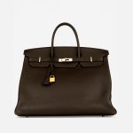 Pre-owned Hermès bag Birkin 40 Taurillon Clemence Vert Bronze Brown, Green | Sell your designer bag on Saclab.com