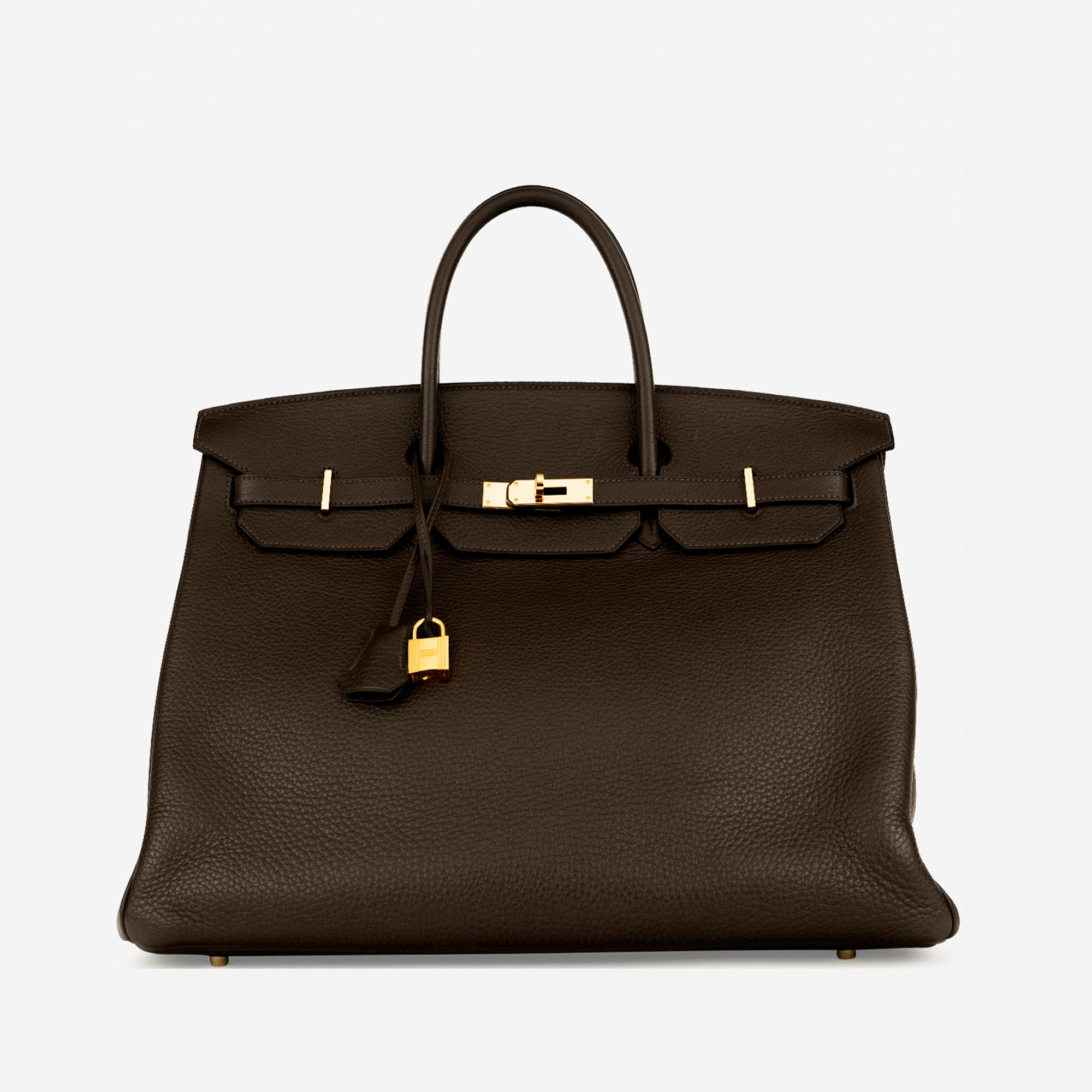 Pre-owned Hermès bag Birkin 40 Taurillon Clemence Vert Bronze Brown, Green | Sell your designer bag on Saclab.com