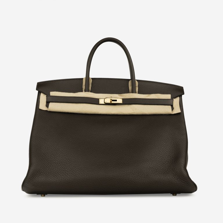 Hermès Birkin 40 Taurillon Clémence Vert Bronze