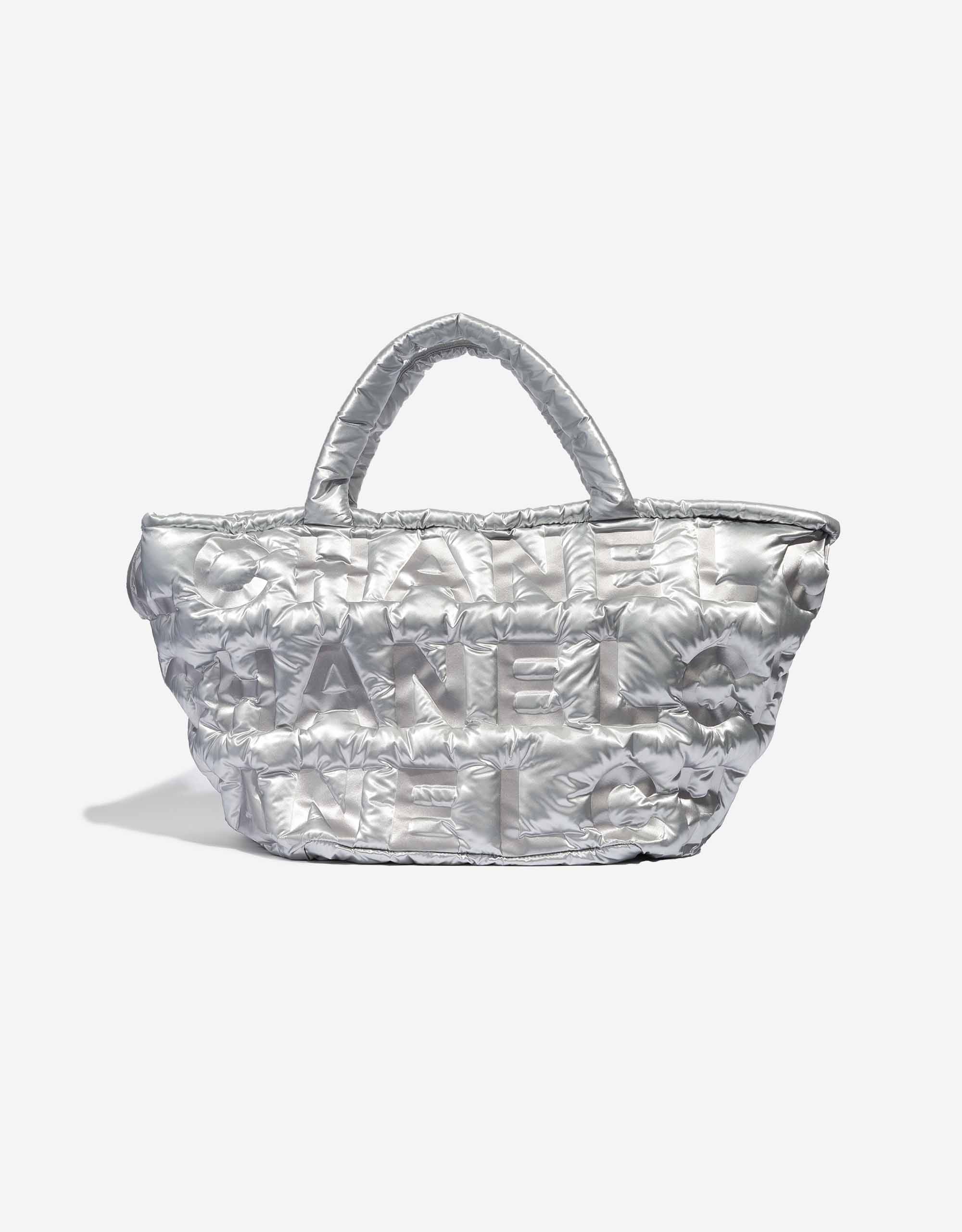 Chanel Large Shopper Nylon Bag Silver