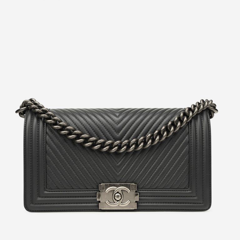 Chanel Boy Agneau Taille Moyenne Trafic Gris