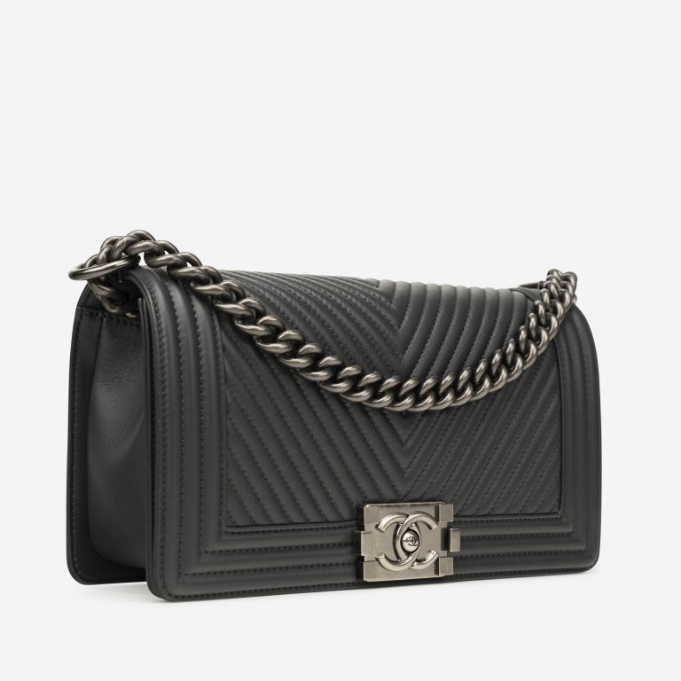 Chanel Boy Agneau Taille Moyenne Trafic Gris