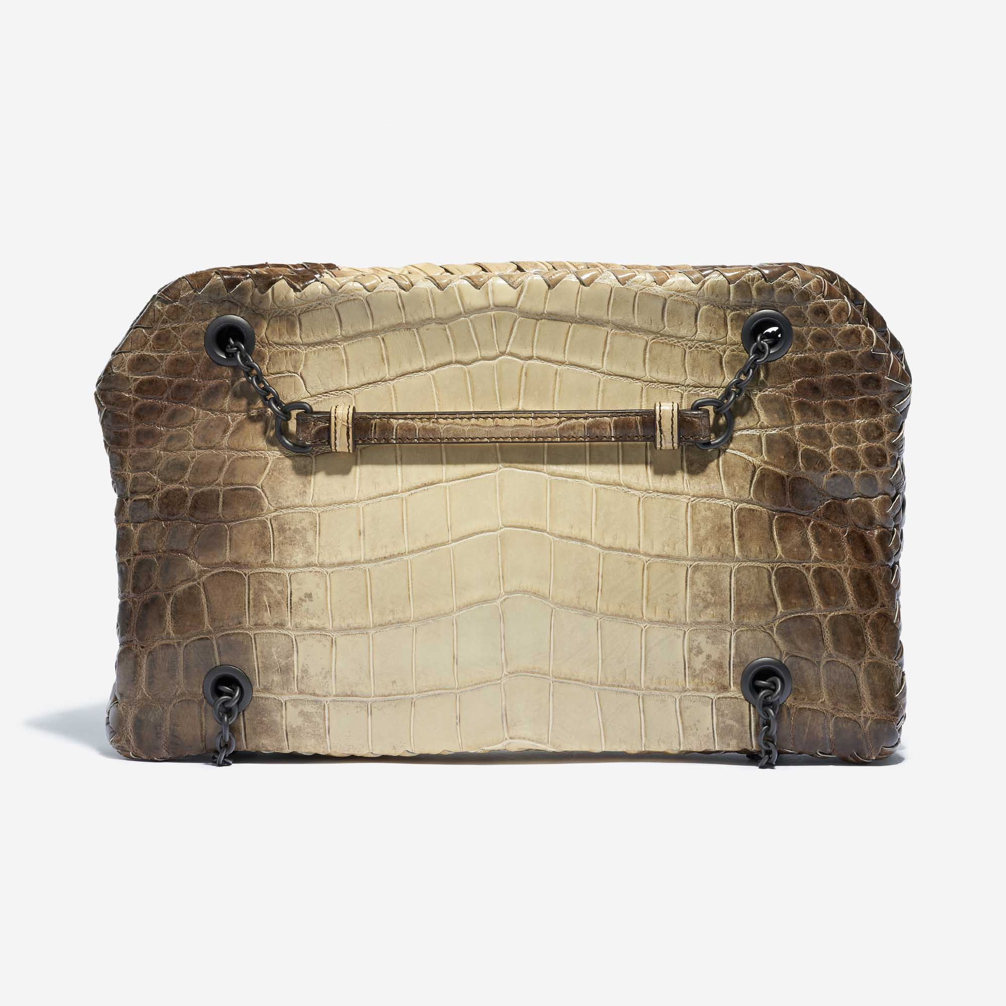 Bottega Veneta Double Chain Shoulder Crocodile Himalaya | SACLÀB
