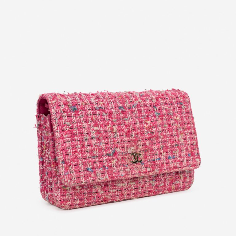 Pre-owned Chanel bag Timeless WOC Tweed Pink Multicolour, Pink | Sell your designer bag on Saclab.com