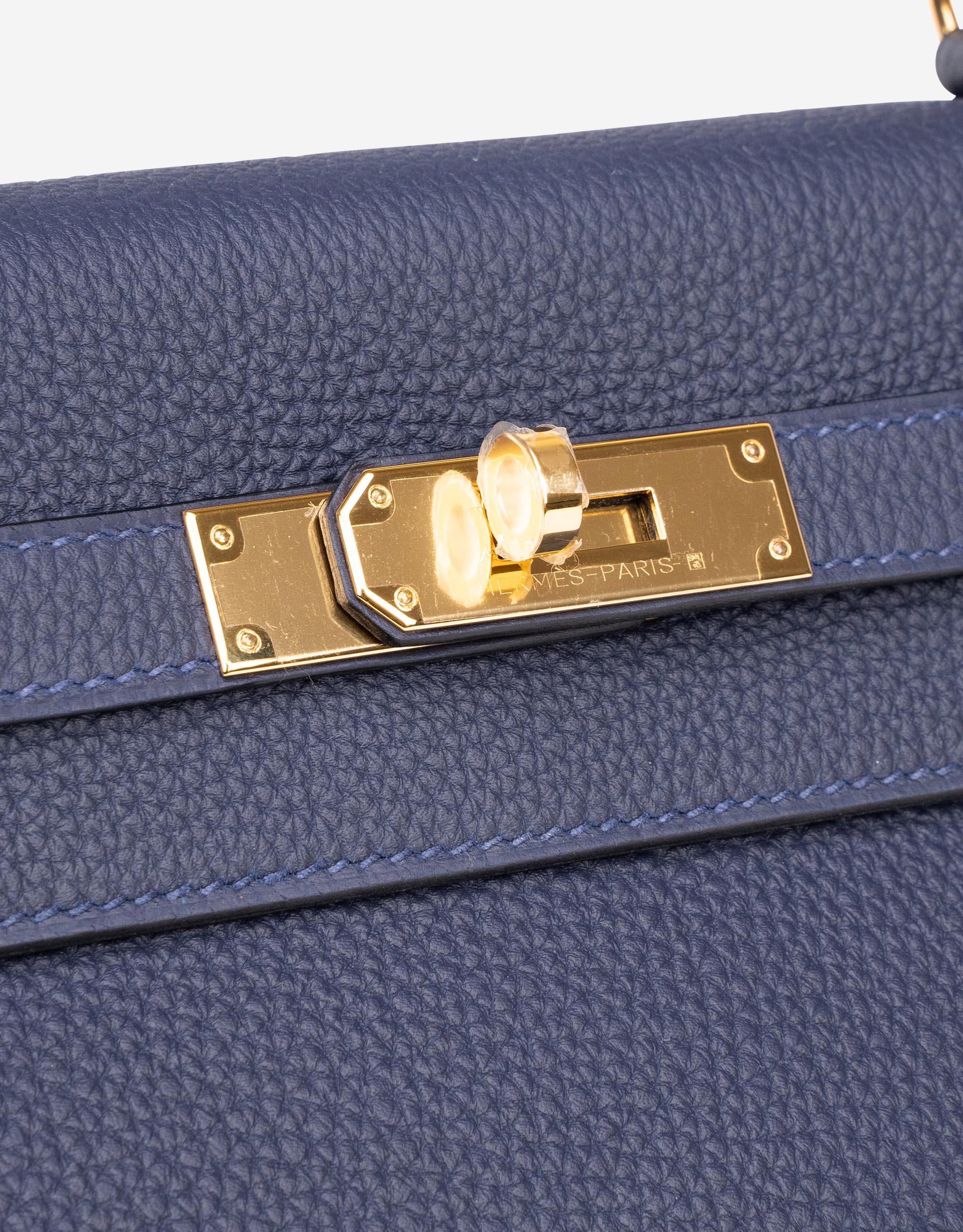 Hermès Hermès Kelly 32 Togo Leather Handbag-Bleu Nuit Gold Hardware (Top  Handle)