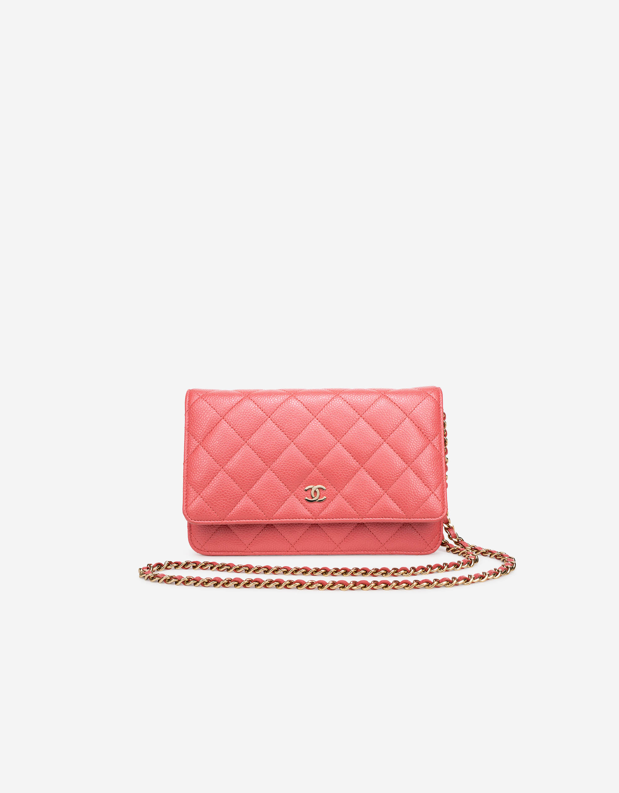 CHANEL Caviar Quilted Wallet on Chain WOC Light Pink 1283754