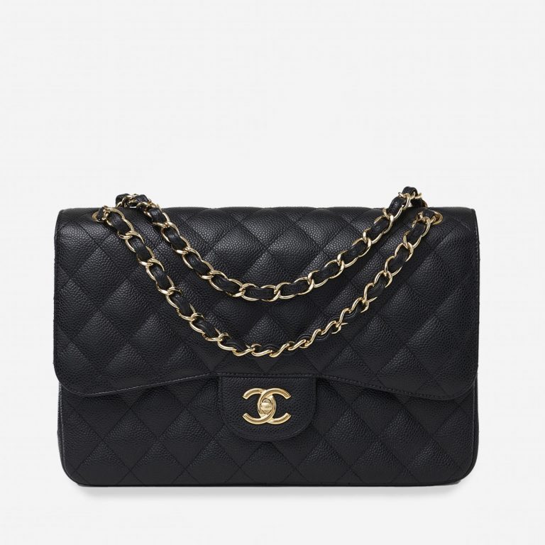 Pre-owned Chanel bag Timeless Jumbo Caviar Black Black | Sell your designer bag on Saclab.com