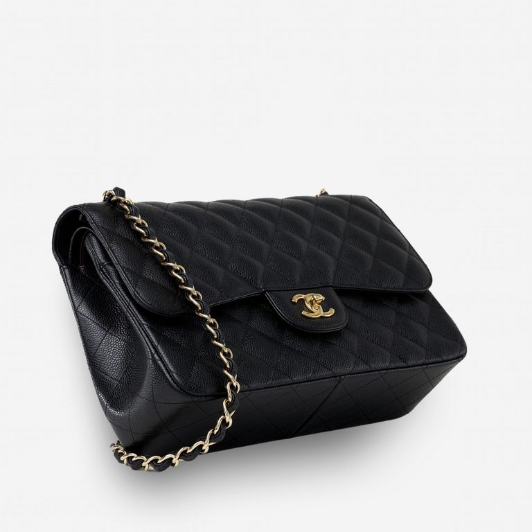 Pre-owned Chanel bag Timeless Jumbo Caviar Black Black | Sell your designer bag on Saclab.com