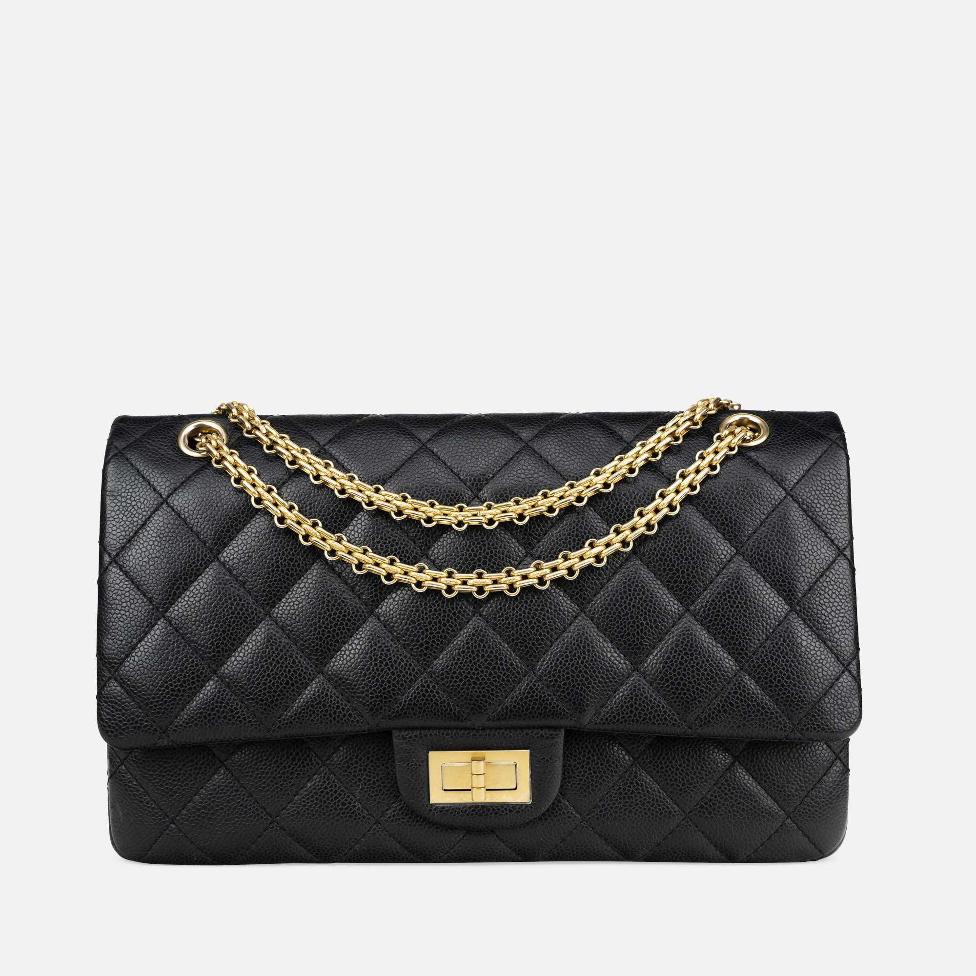 Chanel 2.55 227 Maxi Reissue Flap Bag Aged Calfskin Black LGHW