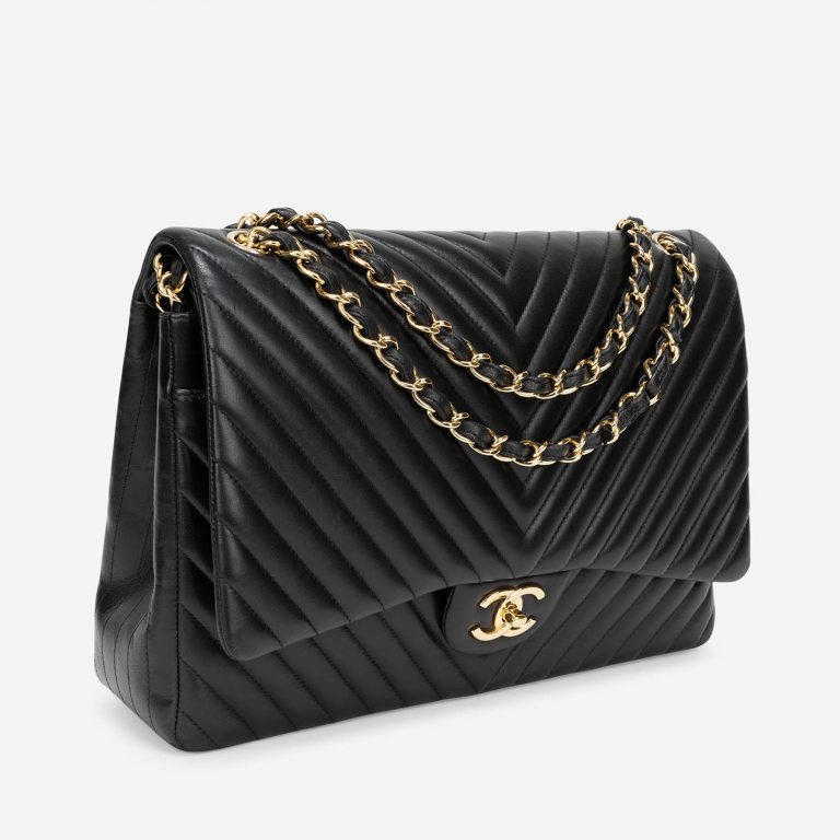 Sac Chanel d'occasion Timeless Maxi Lamb Chevron Black Black | Vendez votre sac de créateur sur Saclab.com