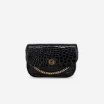 Dior Shoulder Bag Small Crocodile Black