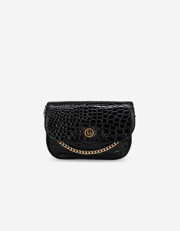 Dior Shoulder Bag Small Crocodile Black