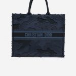 Dior Book Tote Large Camouflage Embroidery Blue