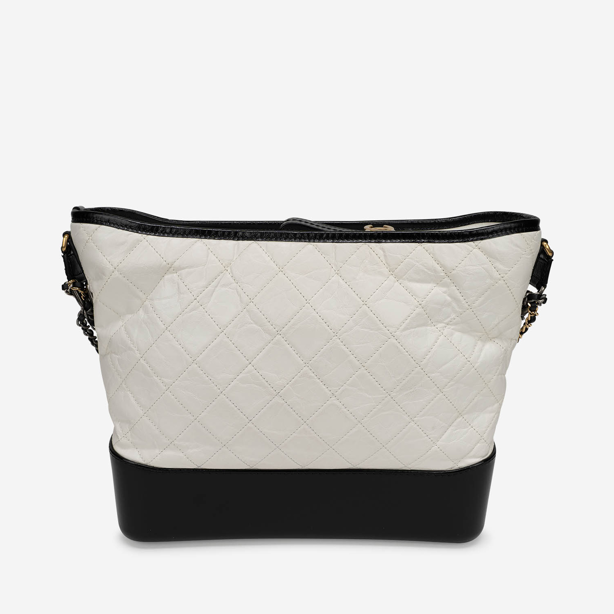 Chanel Lambskin Black White Stripe Medium Flap Bag, myGemma