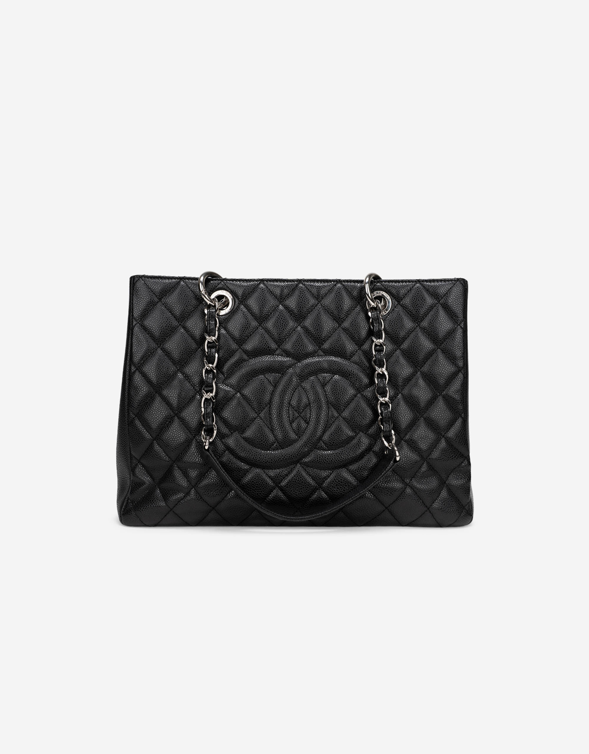 Chanel Black Quilted Caviar Leather Grand Shopping Tote Chanel