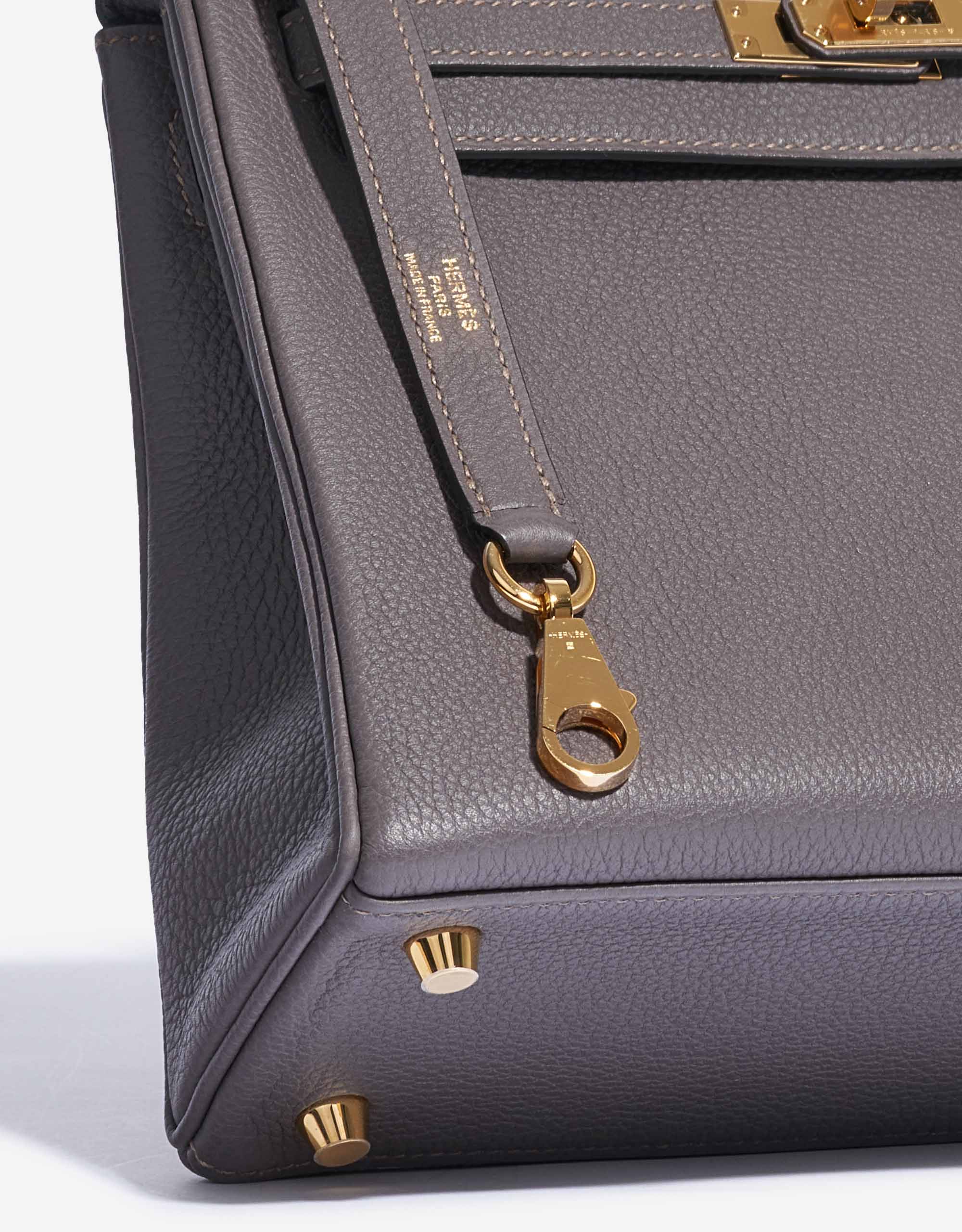 Hermes Kelly Retourne 25 Etain Togo Gold Hardware – Madison Avenue Couture