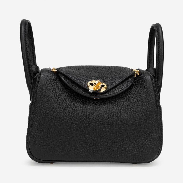 Pre-owned Hermès bag Lindy Mini Clemence Black Black | Sell your designer bag on Saclab.com