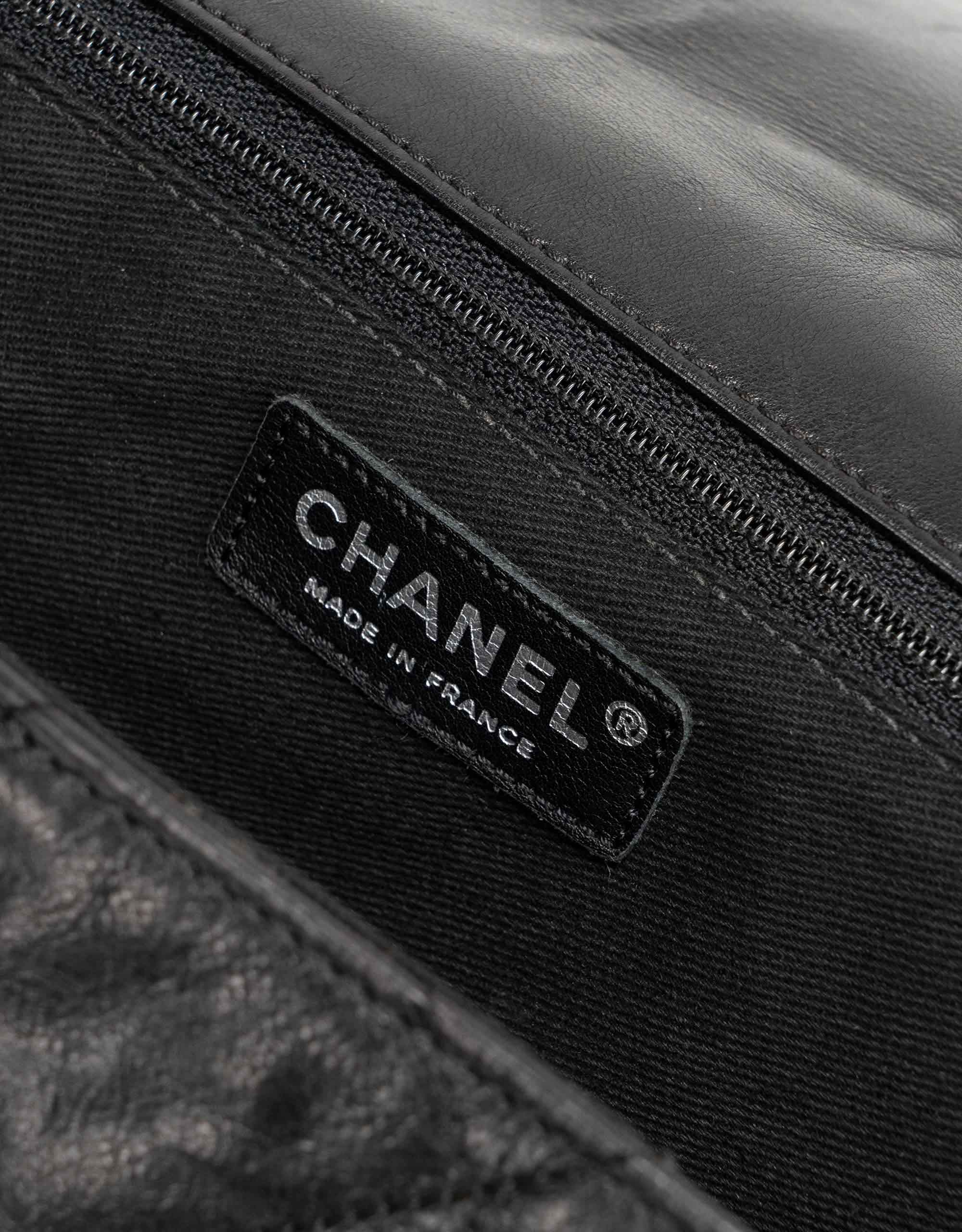 Chanel 2.55 Reissue mittelgroße Tasche Swarovski / Chevre-Leder Schwarz