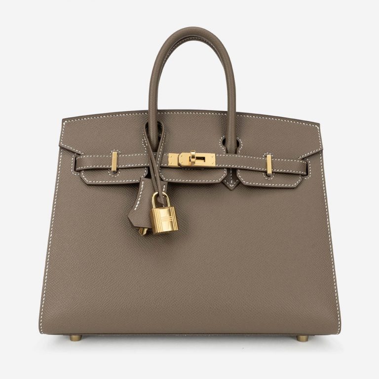 Pre-owned Hermès bag Birkin 25 Sellier Epsom Etoupe Brown | Sell your designer bag on Saclab.com