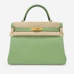 Pre-owned Hermès bag Kelly 32 Evercolor Vert Criquet Green | Sell your designer bag on Saclab.com