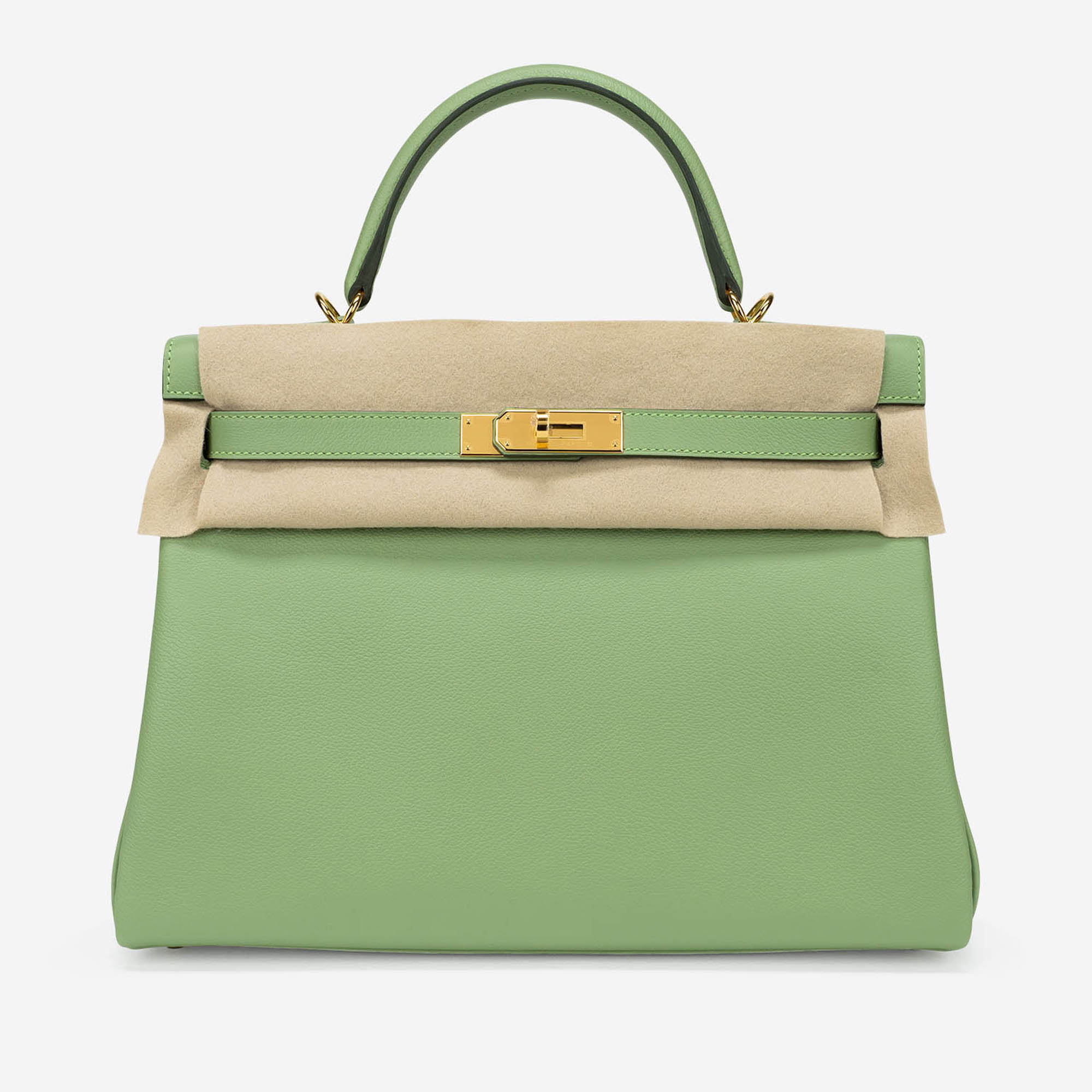 Gebrauchte Hermès Tasche Kelly 32 Evercolor Vert Criquet Grün | Verkaufen Sie Ihre Designer-Tasche auf Saclab.com