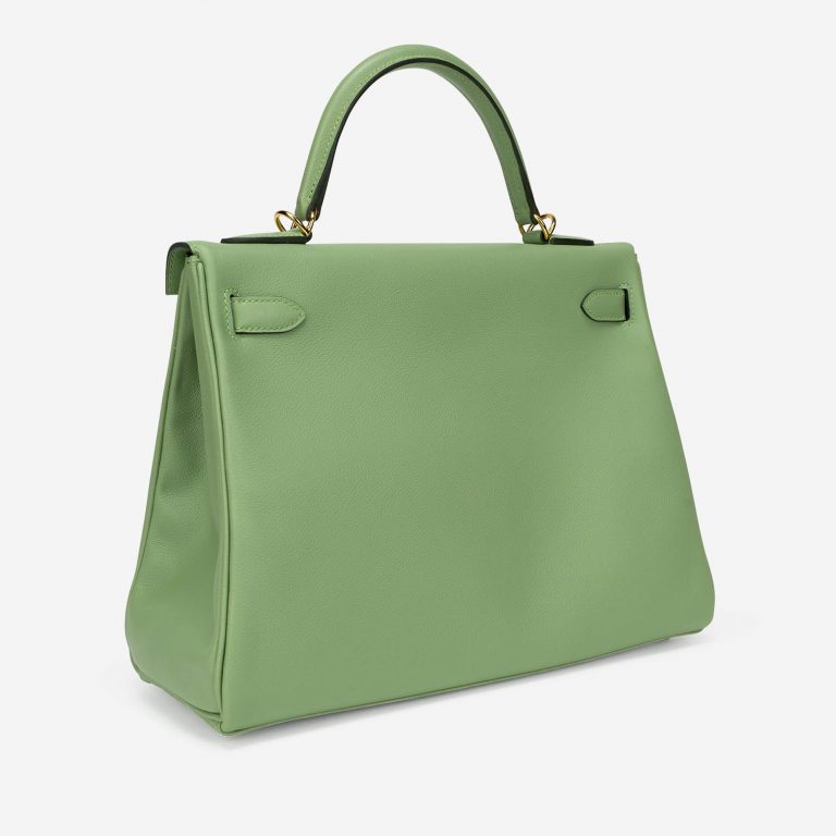 Pre-owned Hermès bag Kelly 32 Evercolor Vert Criquet Green | Sell your designer bag on Saclab.com
