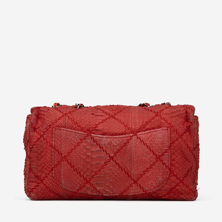 Pre-owned Chanel bag Timeless Medium Python Red Red | Sell your designer bag on Saclab.com