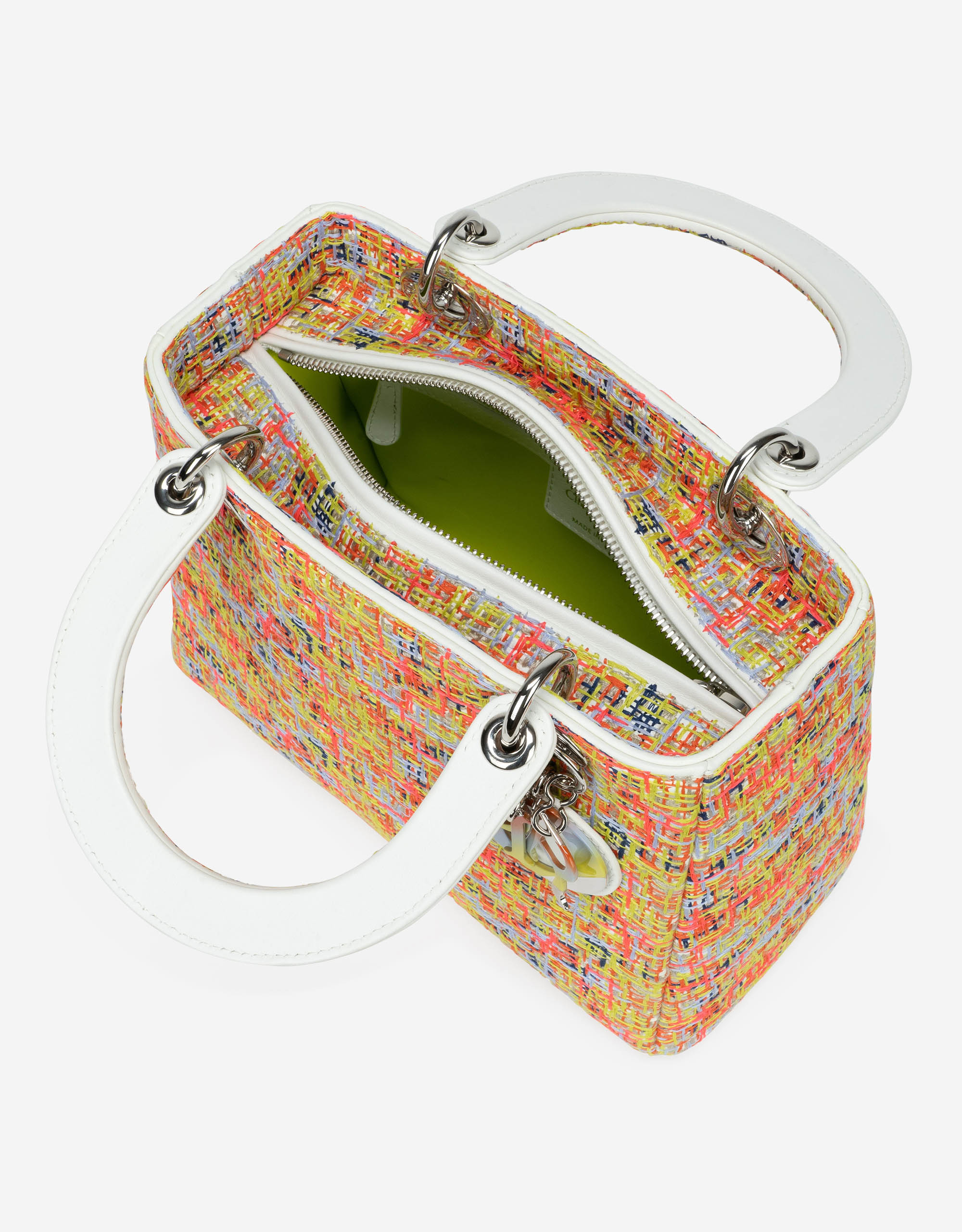 Pre-owned Dior bag Lady Medium Tweed Multicolour Multicolour | Sell your designer bag on Saclab.com