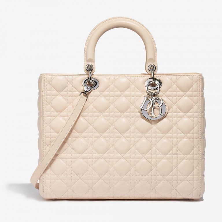 Dior Lady Large Handbag Calfskin Beige | SACLÀB