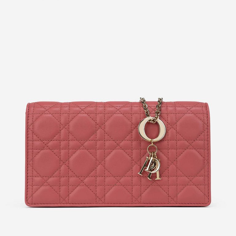 Pre-owned Dior bag Lady Clutch Small Lamb Pink Pink | Sell your designer bag on Saclab.com