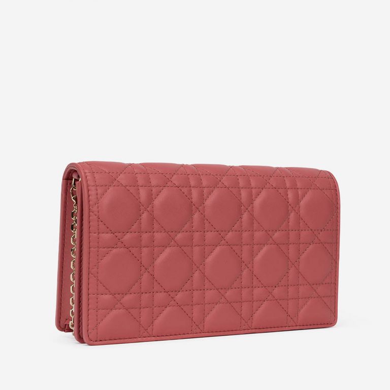 Pre-owned Dior bag Lady Clutch Small Lamb Pink Pink | Sell your designer bag on Saclab.com