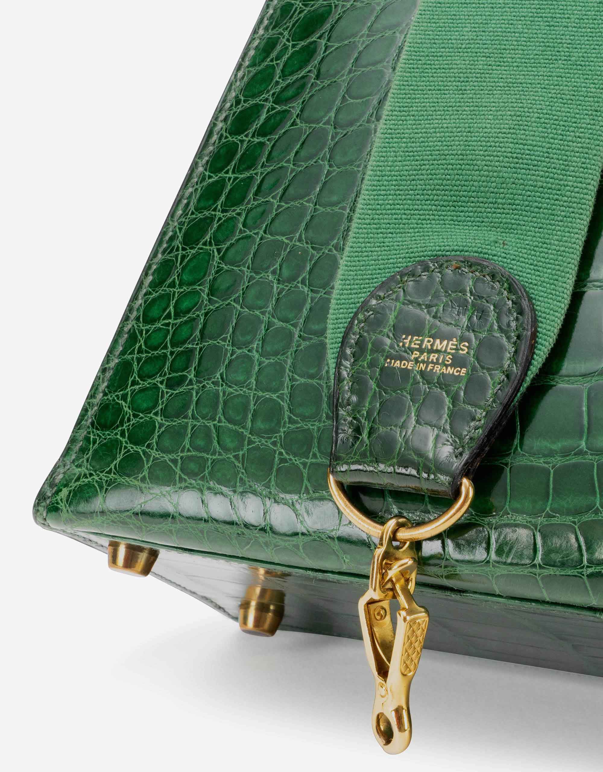 Kelly 25 alligator handbag Hermès Green in Alligator - 16967738