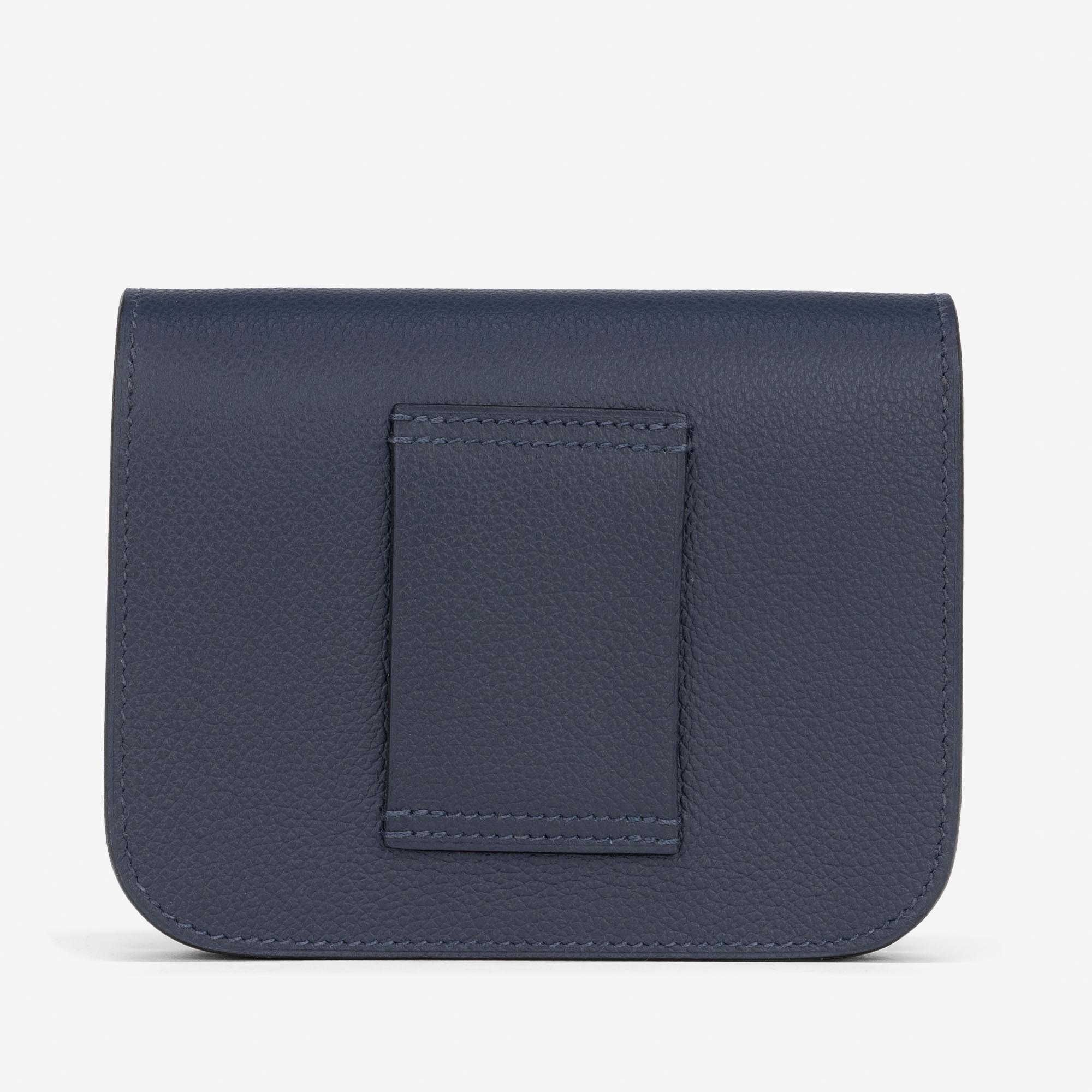 Hermès Constance Portefeuille Slim Belt Bag Evercolor Blue Nuit