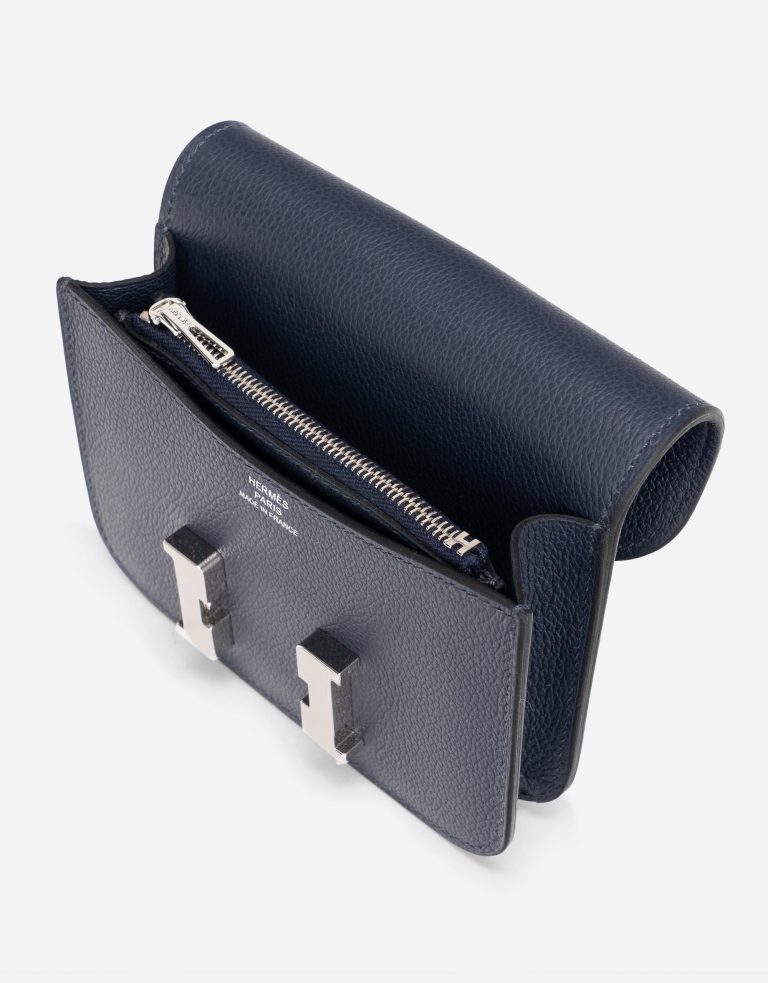 Hermès Constance Portefeuille Slim Evercolor Blau Nuit