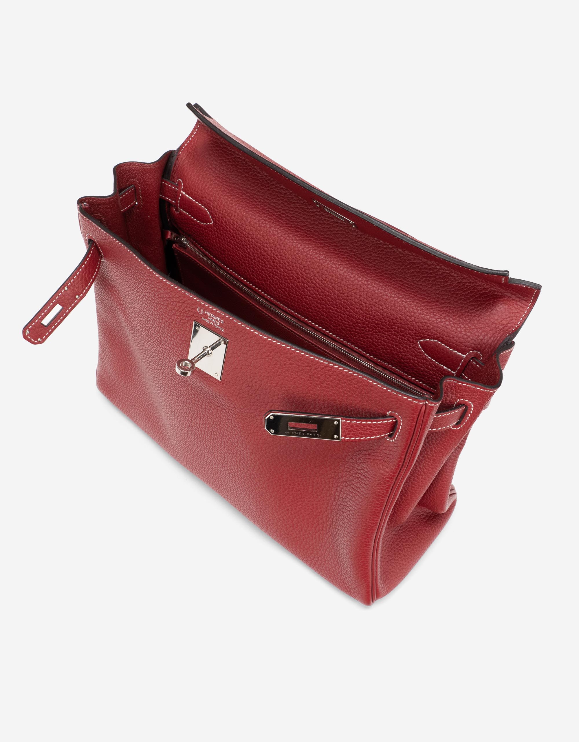 HERMES Taurillon Clemence Kelly Ado Backpack Rouge Casaque 533734