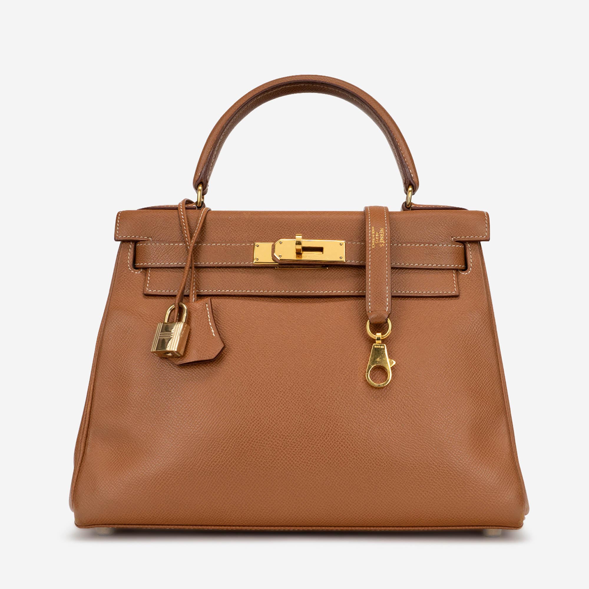 Hermes Kelly 28 Gold Courchevel Bag