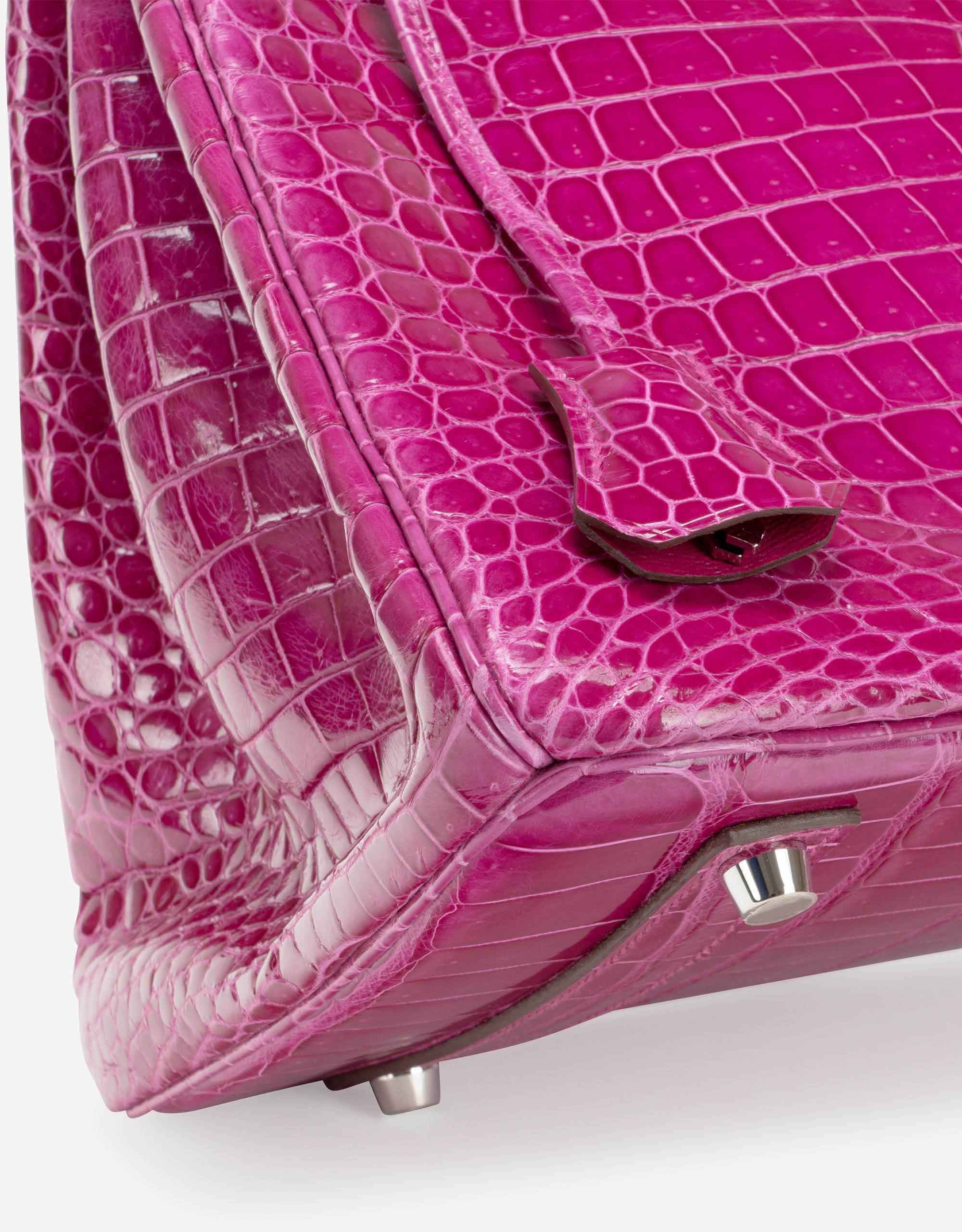 Hermes Birkin 35 Bag Pink Rose Scheherazade Porosus Crocodile Gold