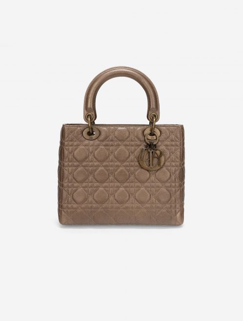 Pre-owned Dior bag Lady Medium Lamb Gold Gold | Sell your designer bag on Saclab.com